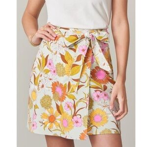Spartina 449 Floral Midi Skirt in Cream, Pink & Yellow